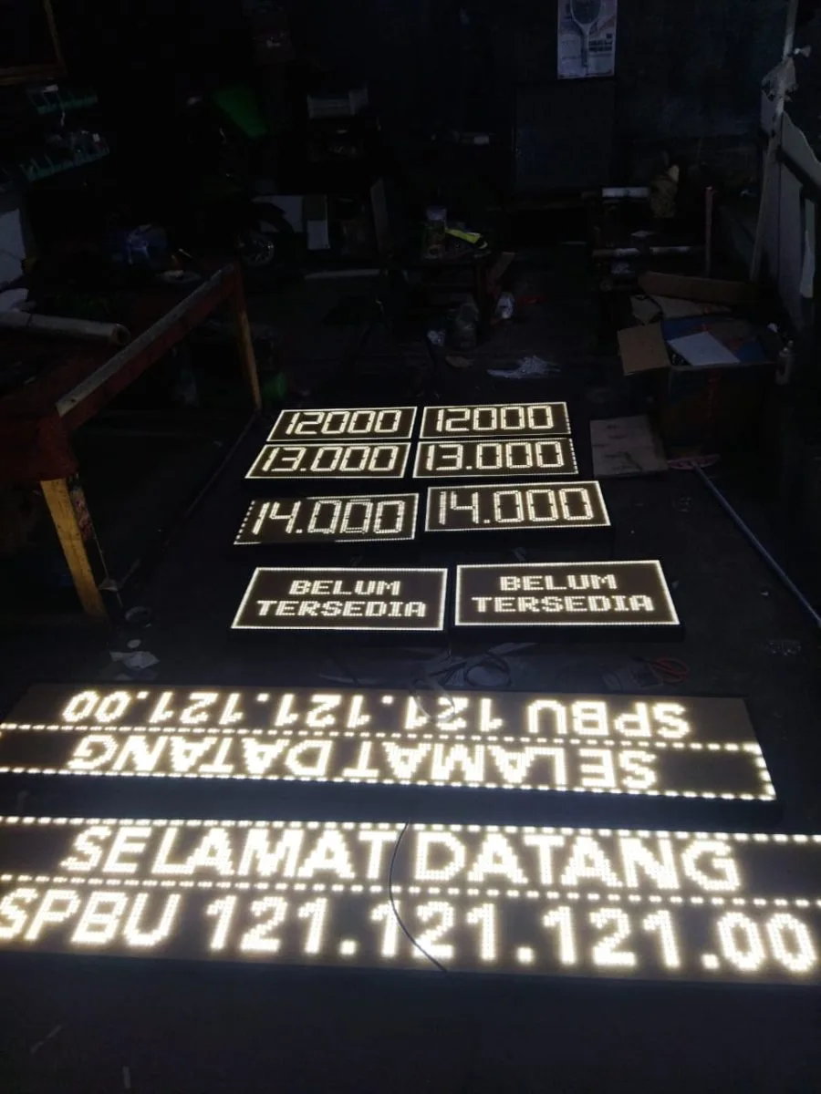 Paket LED TOTEM SPBU 8 HARGA + RUNNING TEXT